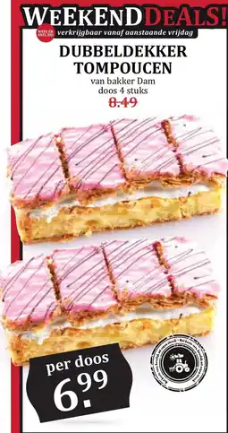 De Boerenschuur bakker Dam dubbeldekker tompoucen aanbieding