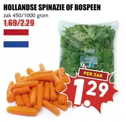 De Boerenschuur hollandse spinazie of bospeen aanbieding