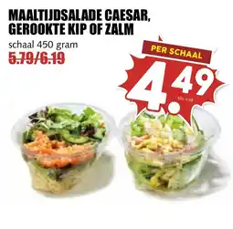 De Boerenschuur maaltijdsalade caesar, gerookte kip of zalm aanbieding