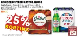De Boerenschuur Grolsch of Peroni Nastro Azzurro aanbieding