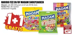 De Boerenschuur haribo fizz en/of maoam snoepzakken aanbieding