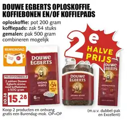 De Boerenschuur Douwe Egberts oploskoffie, koffiebonen en/of koffiepads aanbieding