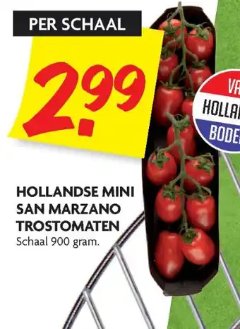 Dekamarkt Hollandse Mini San Marzano Trostomaten Cahanl 0 900g aanbieding