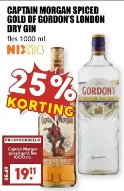 De Boerenschuur Captain Morgan spiced gold of gordon's london dry gin aanbieding