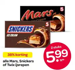 Spar alle Mars, Snickers of Twix ijsrepen aanbieding
