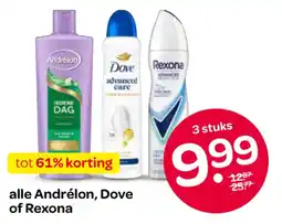 Spar Alle Andrélon, Dove of Rexona aanbieding