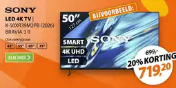 Expert Sony led 4k tv k-50xr39m2pb (2026) bravia 3 ii aanbieding