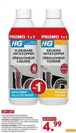 Kluswijs HG vloeibare ontstopper + gratis hg keuken ontstopper aanbieding