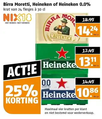 Poiesz Birra Moretti, Heineken of Heineken 0.0% aanbieding