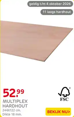 Praxis multiplex hardhout aanbieding