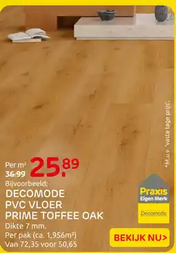 Praxis Decomode pvc vloer prime toffee oak aanbieding
