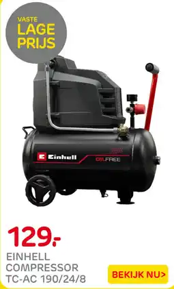 Praxis Einhell compressor tc-ac 190/24/8 aanbieding
