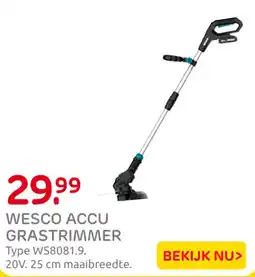 Praxis WESCO ACCU GRASTRIMMER aanbieding