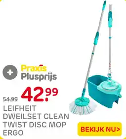 Praxis Leifheit Dweilset Clean Twist Disc Mop Ergo aanbieding