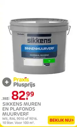 Praxis sikkens binnenmuurverf aanbieding