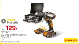 Praxis WORX ACCUBOORMACHINE WX100.1 aanbieding