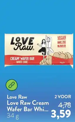 Holland & Barrett Love Raw Cream Wafer Bar Whi... aanbieding