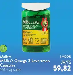 Holland & Barrett Moller's Omega-3 Levertraan Capsules aanbieding