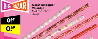 Big Bazar Geschenkpapier Valentijn aanbieding