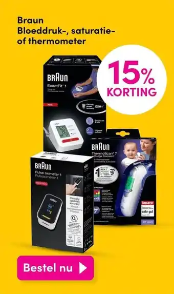 DA Braun Bloeddruk-, saturatie- of thermometer aanbieding