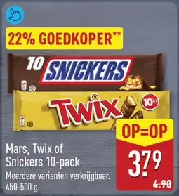ALDI Mars, Twix of Snickers 10-pack aanbieding