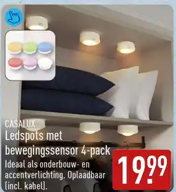 ALDI CASALUX Ledspots met bewegingssensor 4-pack aanbieding