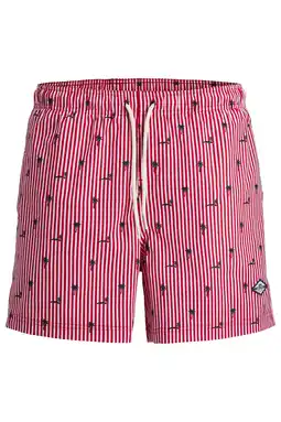 Wehkamp JACK & JONES PANTS STUDIO zwemshort JPSTMAUI BREEZE rood/wit aanbieding