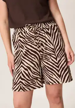 Wehkamp Miss Etam regular highwaist casual short met zebraprint zand aanbieding
