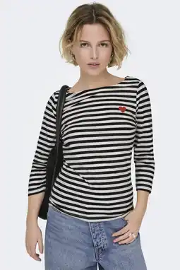 Wehkamp ONLY gestreepte top zwart wit aanbieding