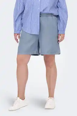 Wehkamp ONLY CARMAKOMA highwaist casual short lichtblauw aanbieding