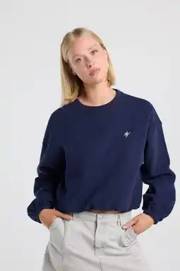 Wehkamp America Today sweater met logo - donkerblauw aanbieding