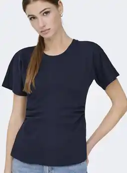 Wehkamp ONLY katoenen regular fit top - donkerblauw aanbieding