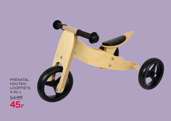 Prenatal Prénatal Houten Loopfiets 4-In-1 aanbieding