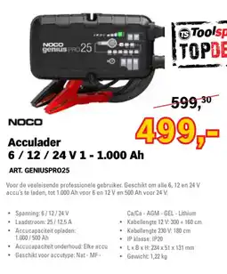 Toolspecial Noco Acculader 6 / 12 / 24 V 1 - 1.000 Ah aanbieding