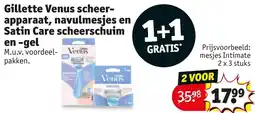 Kruidvat Gillette Venus Scheerapparaat, Navulmesjes en Satin Care Scheerschuim en Gel aanbieding