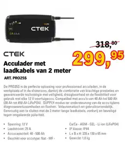 Toolspecial Ctek acculader met laadkabels van 2 meter aanbieding