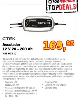 Toolspecial ctek acculader 12 v 20 - 200 ah aanbieding