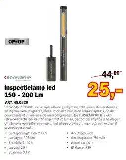 Toolspecial Scangrip inspectielamp led 150 - 200 Lm aanbieding