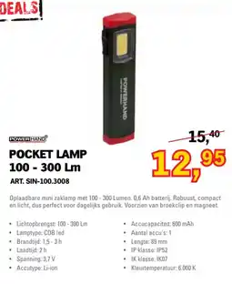 Toolspecial Powerhand pocket lamp 100 - 300 lm aanbieding