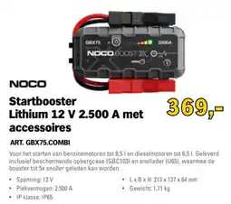 Toolspecial Noco Startbooster Lithium 12 V 2.500 A met accessoires aanbieding