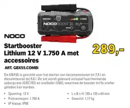 Toolspecial Noco Startbooster Lithium 12 V 1.750 A met accessoires aanbieding