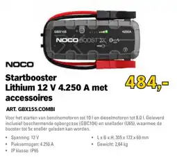 Toolspecial Noco Startbooster Lithium 12 V 4.250 A met accessoires aanbieding