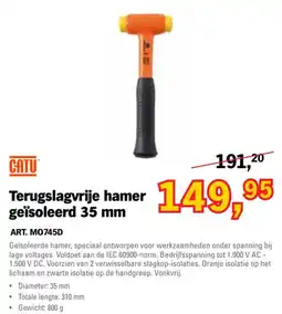 Toolspecial CATU Terugslagvrije hamer geïsoleerd 35 mm aanbieding
