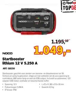 Toolspecial Noco startbooster lithium 12 v 5.250 a aanbieding