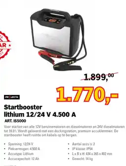 Toolspecial projecta startbooster lithium 12/24 v 4.500 a aanbieding