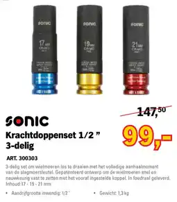 Toolspecial sonic krachtdoppenset 1/2" aanbieding