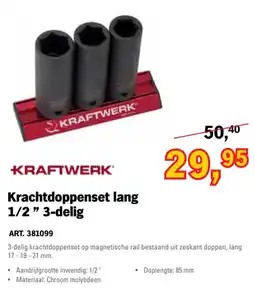 Toolspecial Kraftwerk Krachtdoppenset lang 1/2" 3-delig aanbieding