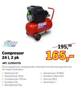 Toolspecial fiac Compressor 24 l, 2 pk aanbieding
