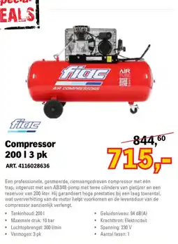 Toolspecial fiac Compressor 200 l 3 pk aanbieding