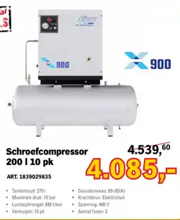 Toolspecial fime Schroefcompressor 200 l 10 pk aanbieding
